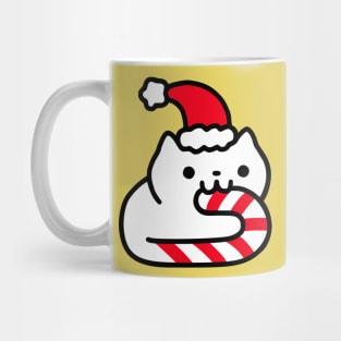 Candy Cane Cat Mug